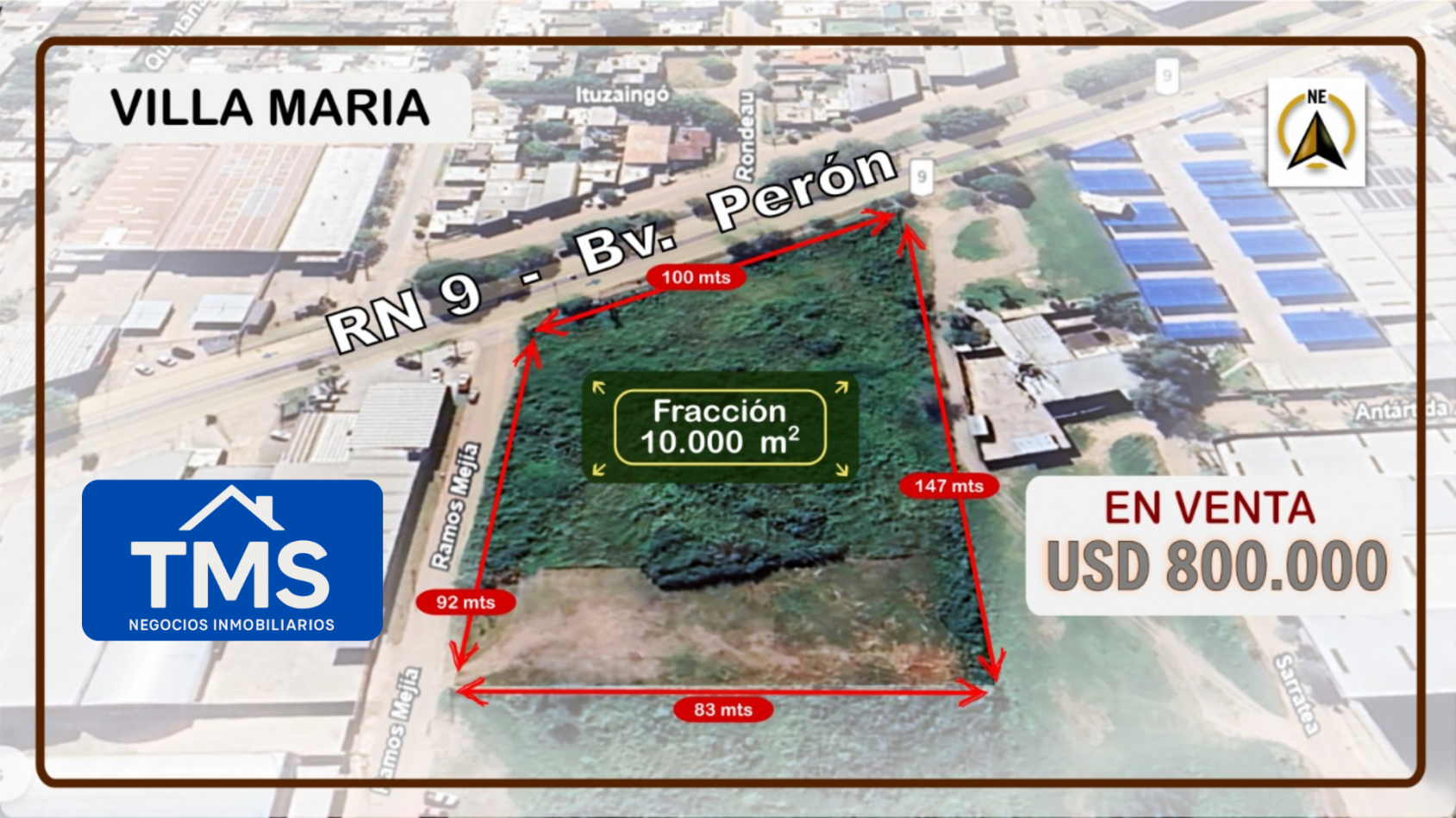 Increible terreno sobre Ruta 9 - Villa Maria (CBA)